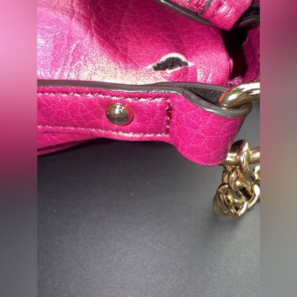 Juicy Couture Crossbody/Shoulder Bag Purse Barbie hot pink pebble leather - Picture 10 of 13